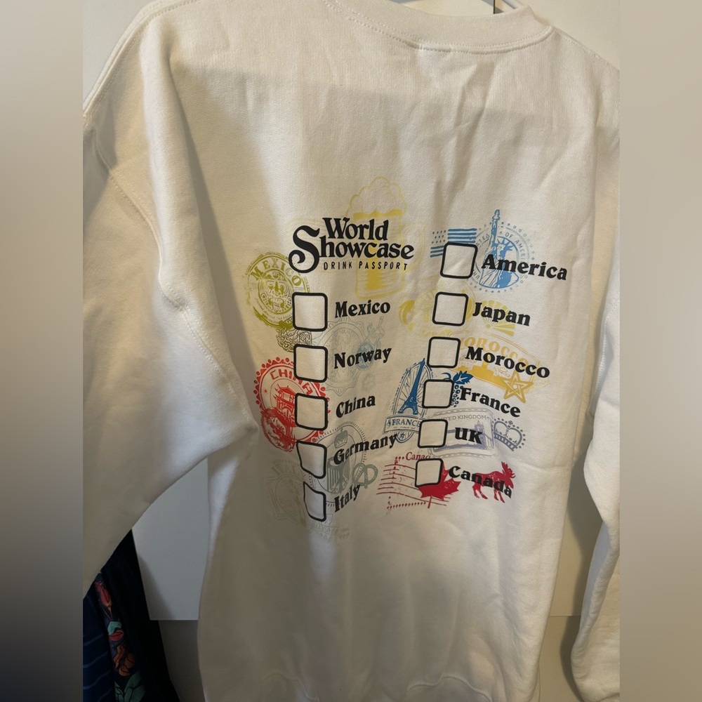 Epcot drinking around the world sweatshirt pullover size med unisex - Picture 4 of 4